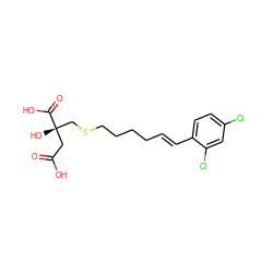 O=C(O)C[C@@](O)(CSCCCC/C=C/c1ccc(Cl)cc1Cl)C(=O)O ZINC000013758181