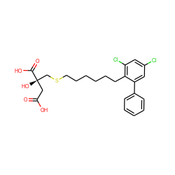 O=C(O)C[C@@](O)(CSCCCCCCc1c(Cl)cc(Cl)cc1-c1ccccc1)C(=O)O ZINC000013758301