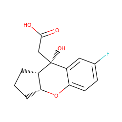 O=C(O)C[C@@]1(O)c2cc(F)ccc2O[C@@H]2CCC[C@@H]21 ZINC000013456247