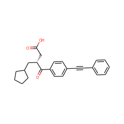 O=C(O)C[C@@H](CC1CCCC1)C(=O)c1ccc(C#Cc2ccccc2)cc1 ZINC000013679388