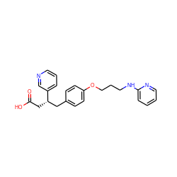 O=C(O)C[C@@H](Cc1ccc(OCCCNc2ccccn2)cc1)c1cccnc1 ZINC000028648060