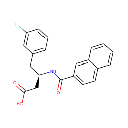 O=C(O)C[C@@H](Cc1cccc(F)c1)NC(=O)c1ccc2ccccc2c1 ZINC000049087630