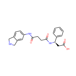 O=C(O)C[C@@H](NC(=O)CCC(=O)Nc1ccc2c(c1)CNC2)c1ccccc1 ZINC000028383892