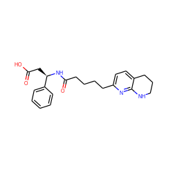 O=C(O)C[C@@H](NC(=O)CCCCc1ccc2c(n1)NCCC2)c1ccccc1 ZINC000013860632