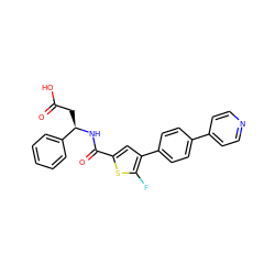 O=C(O)C[C@@H](NC(=O)c1cc(-c2ccc(-c3ccncc3)cc2)c(F)s1)c1ccccc1 ZINC000066251799