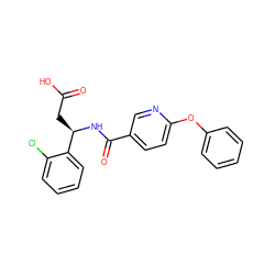 O=C(O)C[C@@H](NC(=O)c1ccc(Oc2ccccc2)nc1)c1ccccc1Cl ZINC000261126932