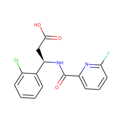 O=C(O)C[C@@H](NC(=O)c1cccc(F)n1)c1ccccc1Cl ZINC000261103992