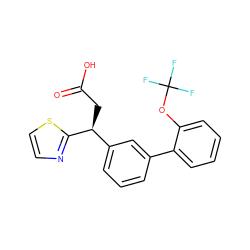 O=C(O)C[C@@H](c1cccc(-c2ccccc2OC(F)(F)F)c1)c1nccs1 ZINC001772574558