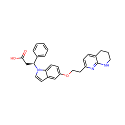 O=C(O)C[C@@H](c1ccccc1)n1ccc2cc(OCCc3ccc4c(n3)NCCC4)ccc21 ZINC000028470652