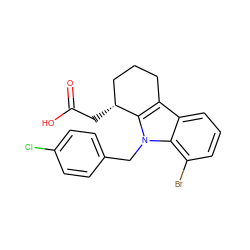 O=C(O)C[C@@H]1CCCc2c1n(Cc1ccc(Cl)cc1)c1c(Br)cccc21 ZINC000036190386