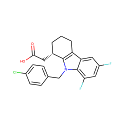 O=C(O)C[C@@H]1CCCc2c1n(Cc1ccc(Cl)cc1)c1c(F)cc(F)cc21 ZINC000003795629