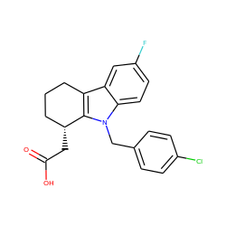 O=C(O)C[C@@H]1CCCc2c1n(Cc1ccc(Cl)cc1)c1ccc(F)cc21 ZINC000013649922