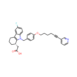 O=C(O)C[C@@H]1CCCc2c1n(Cc1ccc(OCCCCC#Cc3cccnc3)cc1)c1ccc(F)cc21 ZINC000028022025