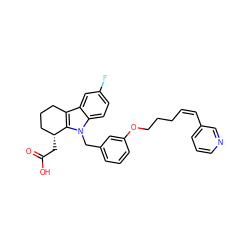 O=C(O)C[C@@H]1CCCc2c1n(Cc1cccc(OCCC/C=C\c3cccnc3)c1)c1ccc(F)cc21 ZINC000028104724