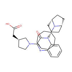 O=C(O)C[C@@H]1CCN(c2nc3ccccc3n([C@@H]3C[C@@H]4CC[C@H](C3)N4C3CCCCCCC3)c2=O)C1 ZINC000114710758