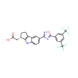 O=C(O)C[C@@H]1CCc2c1[nH]c1ccc(-c3noc(-c4cc(C(F)(F)F)cc(C(F)(F)F)c4)n3)cc21 ZINC000043206582