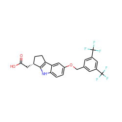 O=C(O)C[C@@H]1CCc2c1[nH]c1ccc(OCc3cc(C(F)(F)F)cc(C(F)(F)F)c3)cc21 ZINC000117525564