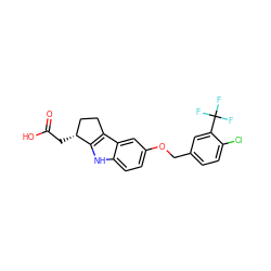 O=C(O)C[C@@H]1CCc2c1[nH]c1ccc(OCc3ccc(Cl)c(C(F)(F)F)c3)cc21 ZINC000117524163