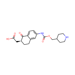 O=C(O)C[C@@H]1CCc2cc(NC(=O)OCC3CCNCC3)ccc2C1=O ZINC000027300605