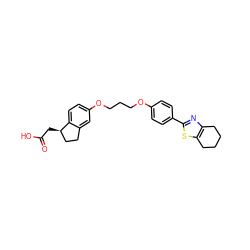 O=C(O)C[C@@H]1CCc2cc(OCCCOc3ccc(-c4nc5c(s4)CCCC5)cc3)ccc21 ZINC000014977153