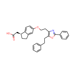 O=C(O)C[C@@H]1CCc2cc(OCCc3nc(-c4ccccc4)oc3CCc3ccccc3)ccc21 ZINC000028952021