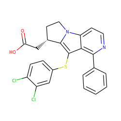 O=C(O)C[C@@H]1CCn2c1c(Sc1ccc(Cl)c(Cl)c1)c1c(-c3ccccc3)nccc12 ZINC000040913941