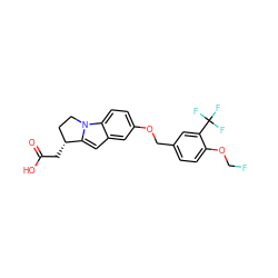 O=C(O)C[C@@H]1CCn2c1cc1cc(OCc3ccc(OCF)c(C(F)(F)F)c3)ccc12 ZINC000117792032