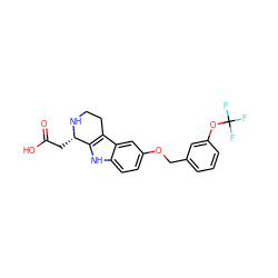 O=C(O)C[C@@H]1NCCc2c1[nH]c1ccc(OCc3cccc(OC(F)(F)F)c3)cc21 ZINC000114896377