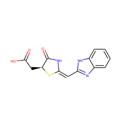 O=C(O)C[C@@H]1S/C(=C/c2nc3ccccc3[nH]2)NC1=O ZINC000103234165