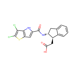 O=C(O)C[C@@H]1c2ccccc2C[C@H]1NC(=O)c1cc2sc(Cl)c(Cl)c2[nH]1 ZINC000035932936