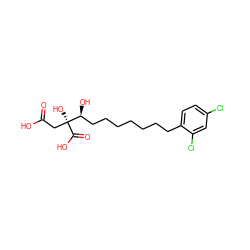 O=C(O)C[C@](O)(C(=O)O)[C@@H](O)CCCCCCCc1ccc(Cl)cc1Cl ZINC000013781070