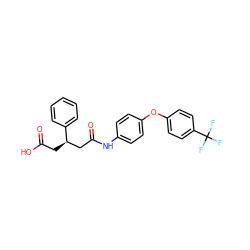 O=C(O)C[C@H](CC(=O)Nc1ccc(Oc2ccc(C(F)(F)F)cc2)cc1)c1ccccc1 ZINC000217063231