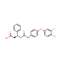 O=C(O)C[C@H](CC(=O)Nc1ccc(Oc2ccc(Cl)c(Cl)c2)cc1)c1ccccc1 ZINC000217054671