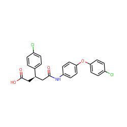 O=C(O)C[C@H](CC(=O)Nc1ccc(Oc2ccc(Cl)cc2)cc1)c1ccc(Cl)cc1 ZINC000217077943