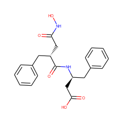 O=C(O)C[C@H](Cc1ccccc1)NC(=O)[C@@H](CC(=O)NO)Cc1ccccc1 ZINC000001533179