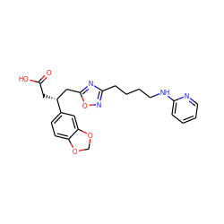 O=C(O)C[C@H](Cc1nc(CCCCNc2ccccn2)no1)c1ccc2c(c1)OCO2 ZINC000028568698