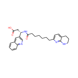 O=C(O)C[C@H](NC(=O)CCCCCCc1ccc2c(n1)NCCC2)c1cnc2ccccc2c1 ZINC000013817641