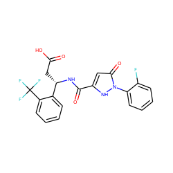 O=C(O)C[C@H](NC(=O)c1cc(=O)n(-c2ccccc2F)[nH]1)c1ccccc1C(F)(F)F ZINC000095554593