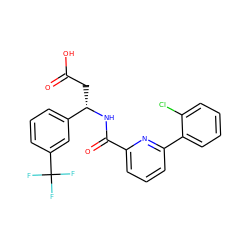 O=C(O)C[C@H](NC(=O)c1cccc(-c2ccccc2Cl)n1)c1cccc(C(F)(F)F)c1 ZINC000203338054