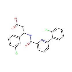 O=C(O)C[C@H](NC(=O)c1cccc(-c2ccccc2Cl)n1)c1cccc(Cl)c1 ZINC000203336823