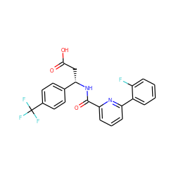 O=C(O)C[C@H](NC(=O)c1cccc(-c2ccccc2F)n1)c1ccc(C(F)(F)F)cc1 ZINC000261188277