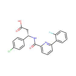 O=C(O)C[C@H](NC(=O)c1cccc(-c2ccccc2F)n1)c1ccc(Cl)cc1 ZINC000203338061