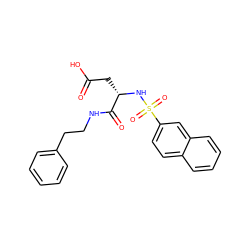 O=C(O)C[C@H](NS(=O)(=O)c1ccc2ccccc2c1)C(=O)NCCc1ccccc1 ZINC000001536591