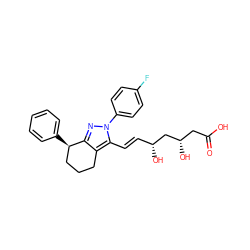 O=C(O)C[C@H](O)C[C@H](O)/C=C/c1c2c(nn1-c1ccc(F)cc1)[C@H](c1ccccc1)CCC2 ZINC000013833994