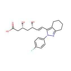 O=C(O)C[C@H](O)C[C@H](O)/C=C/c1c2c(nn1-c1ccc(F)cc1)CCCC2 ZINC000013833980