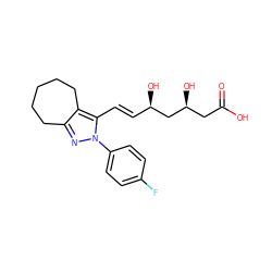 O=C(O)C[C@H](O)C[C@H](O)/C=C/c1c2c(nn1-c1ccc(F)cc1)CCCCC2 ZINC000013833981