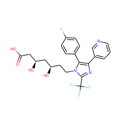 O=C(O)C[C@H](O)C[C@H](O)CCn1c(C(F)(F)F)nc(-c2cccnc2)c1-c1ccc(F)cc1 ZINC000013833942