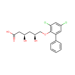 O=C(O)C[C@H](O)C[C@H](O)COc1c(Cl)cc(Cl)cc1-c1ccccc1 ZINC000013824727