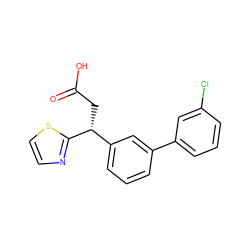 O=C(O)C[C@H](c1cccc(-c2cccc(Cl)c2)c1)c1nccs1 ZINC000221078797