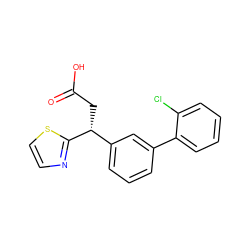 O=C(O)C[C@H](c1cccc(-c2ccccc2Cl)c1)c1nccs1 ZINC000221096370